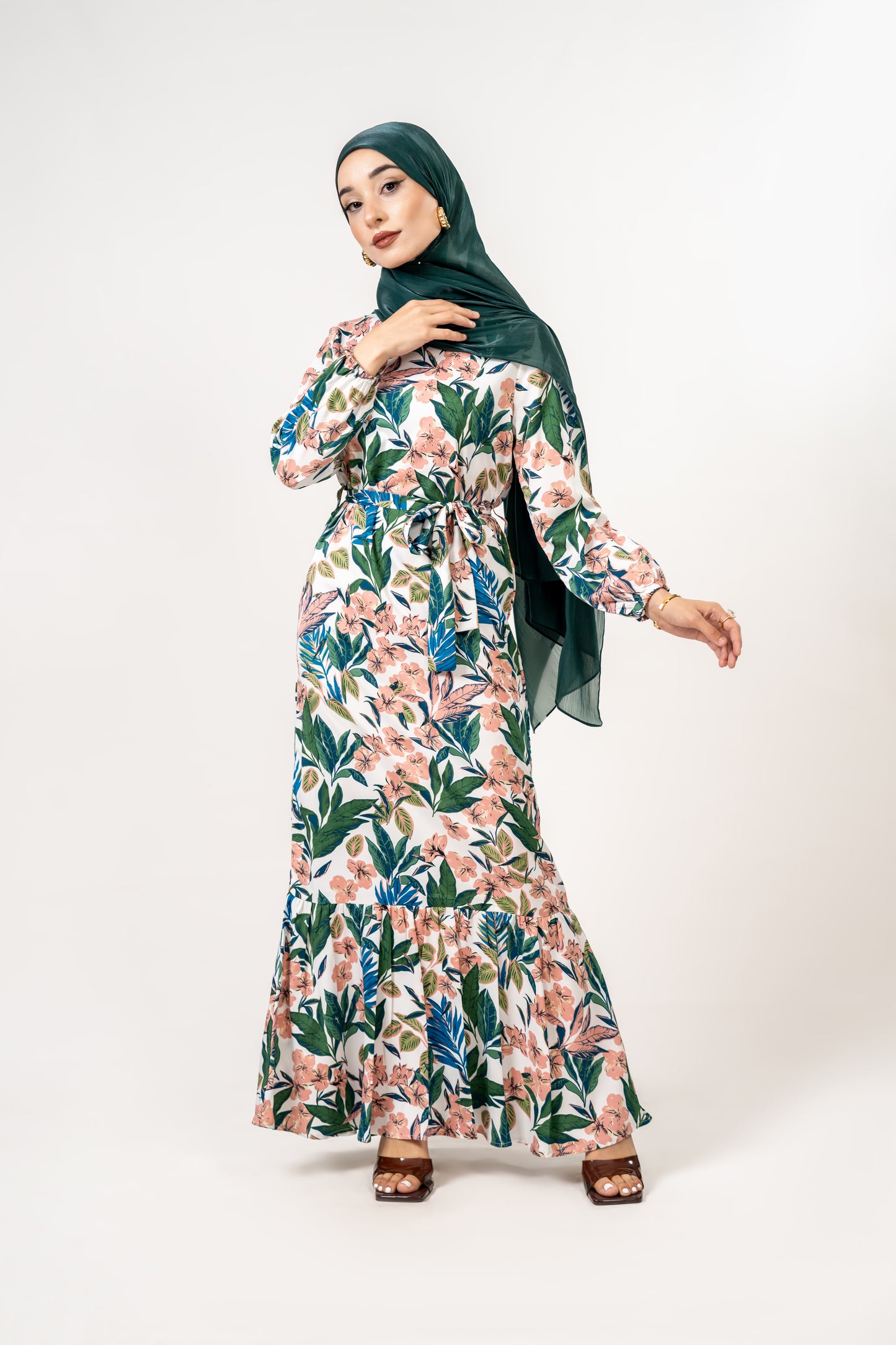 Leaf print maxi