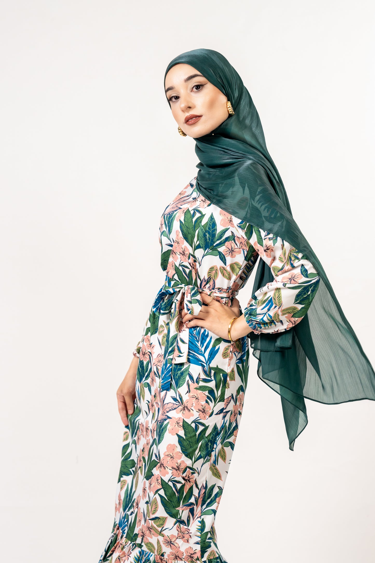 Leaf print maxi