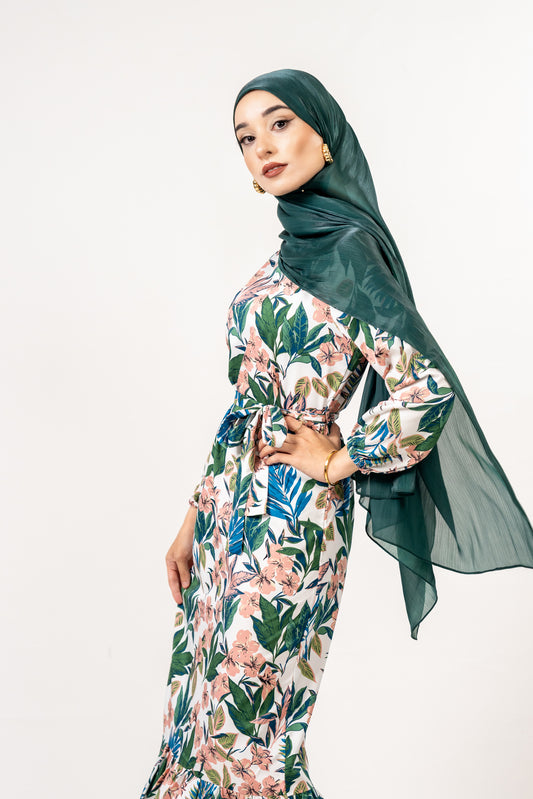 Leaf print maxi