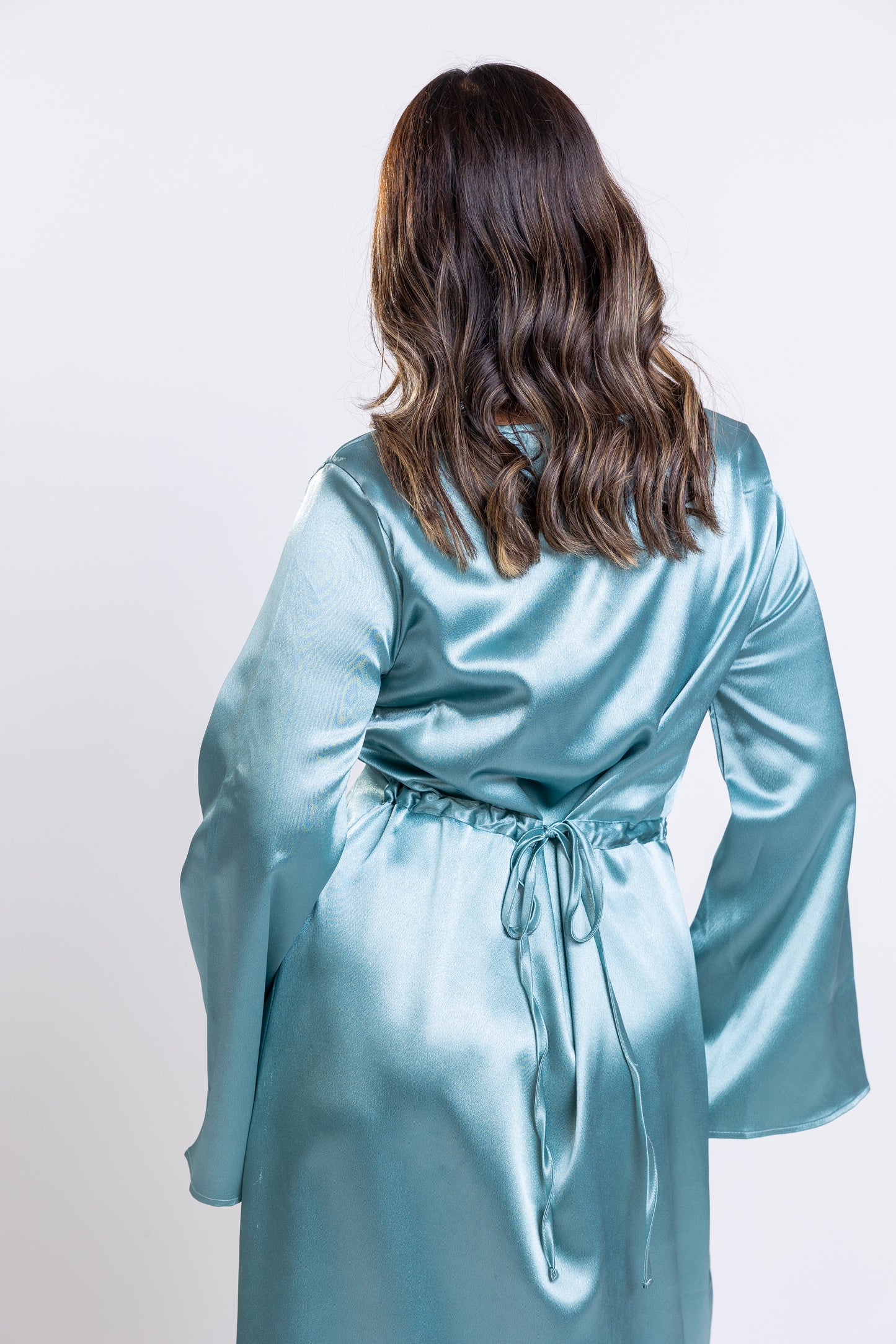 Light Teal Dart-waist Maxi