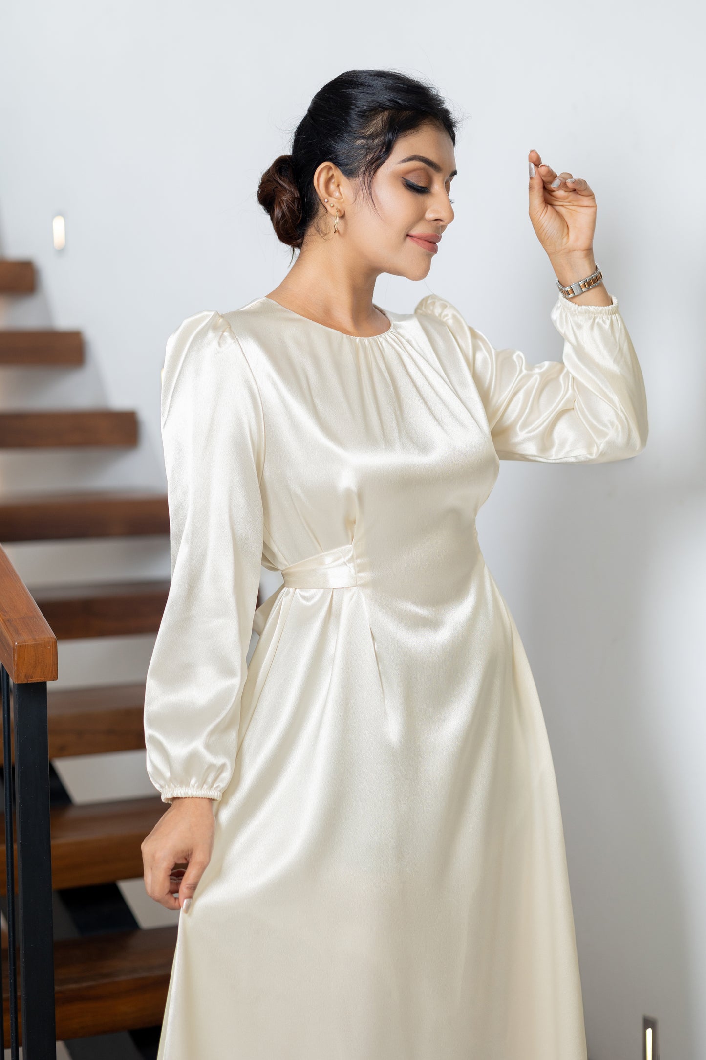 Ivory Tie-waist maxi