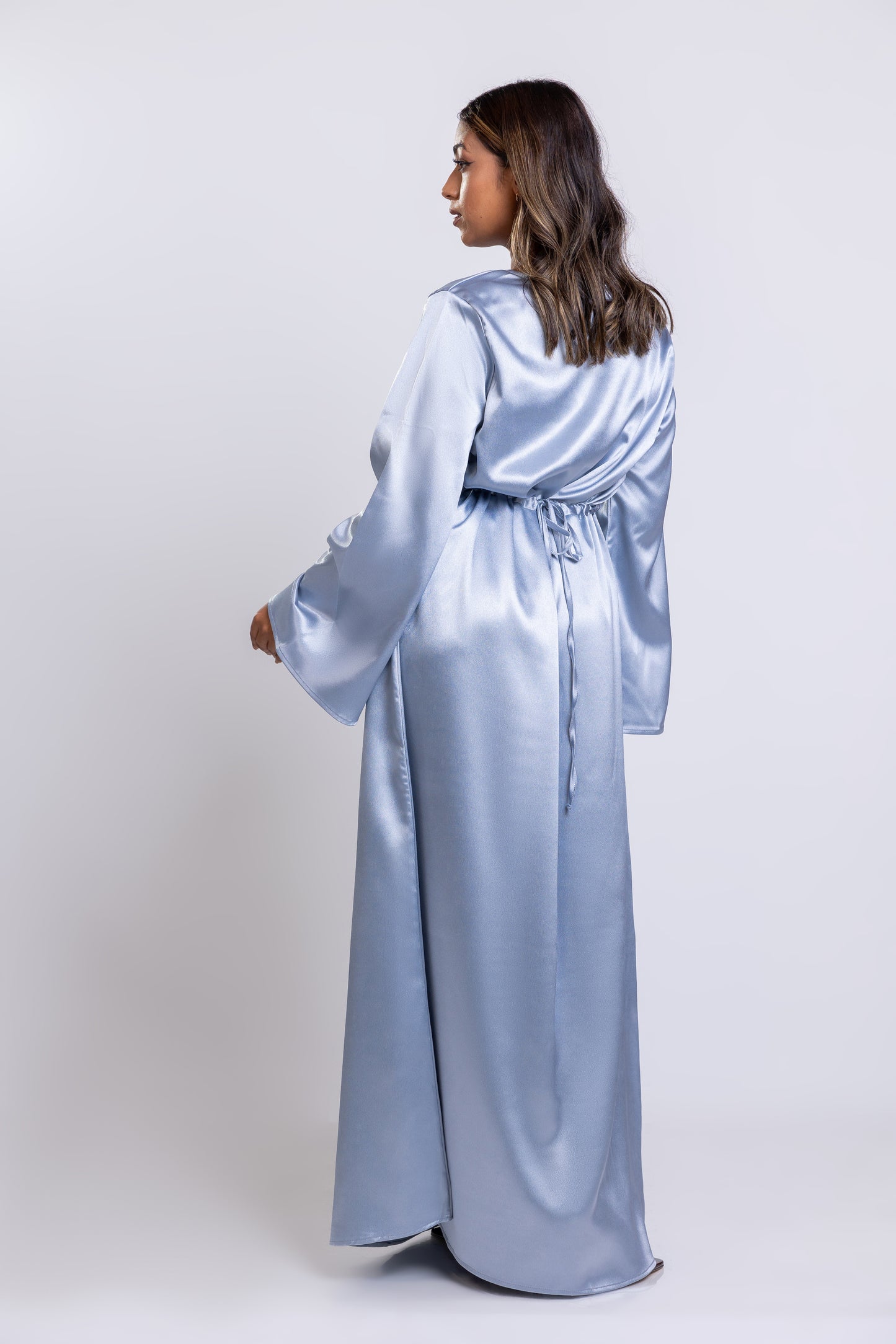 Silvery Satin Dart-Maxi