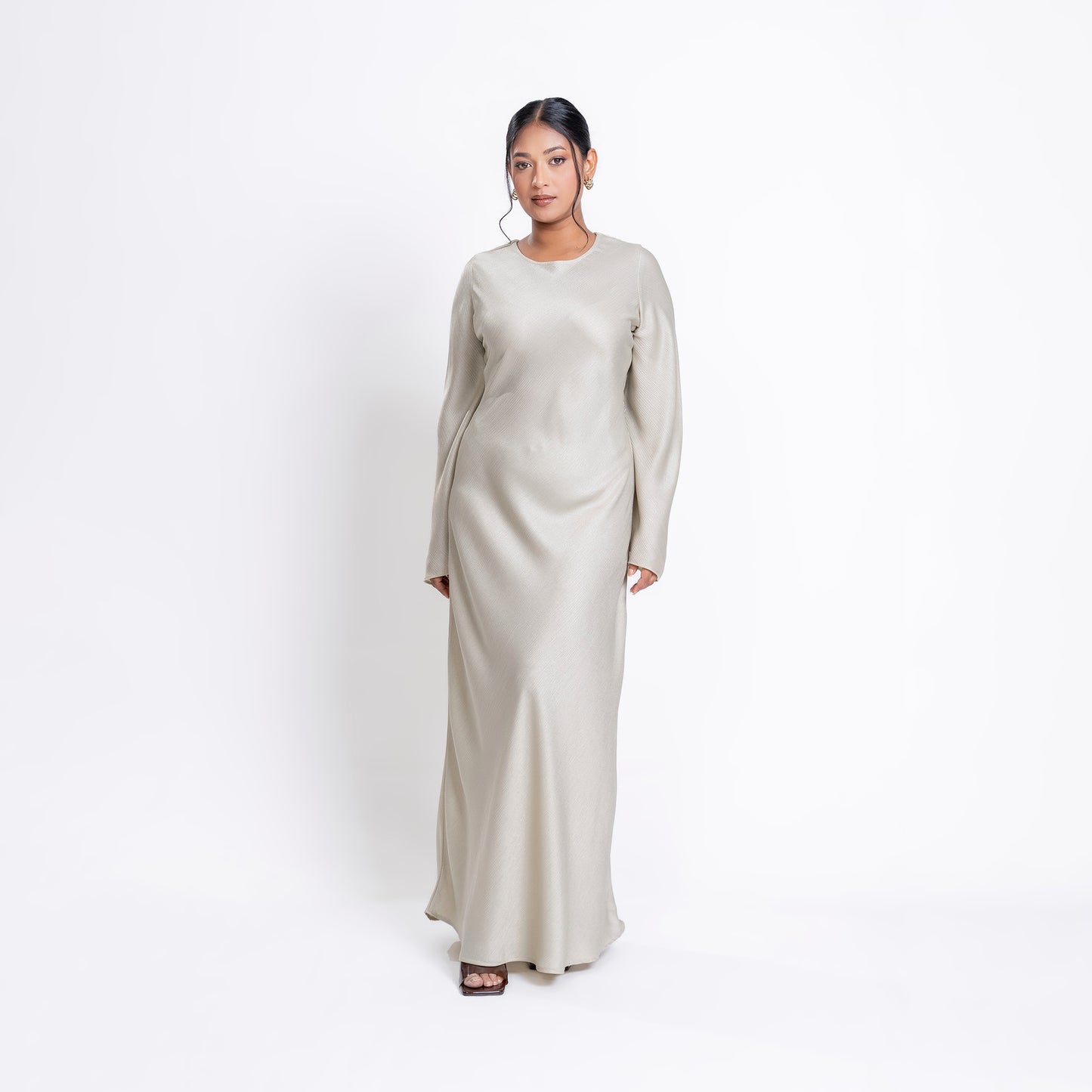 Shimmer Bias Slip Dress- Ivory