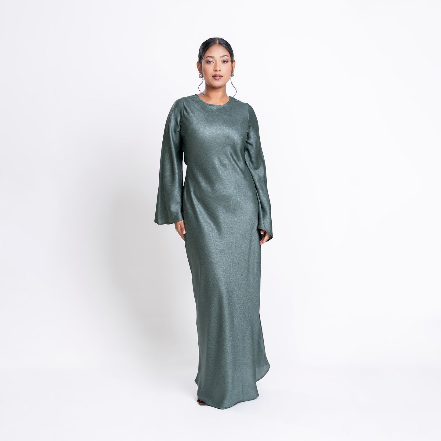 Shimmer Bias Slip Dress- Jade ISMA Shimmer Bias Slip Dress- Jade ISMA