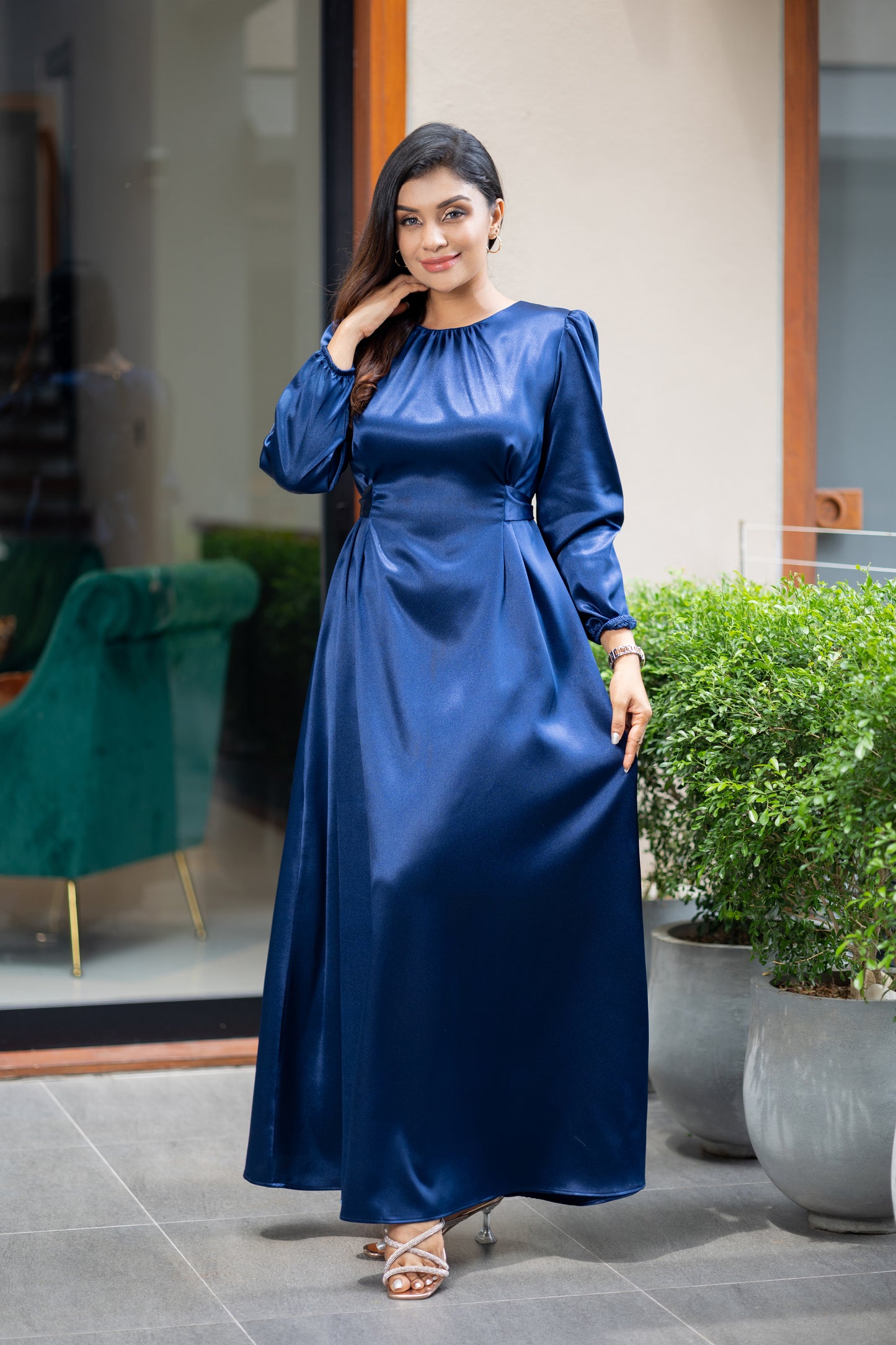 Midnight Blue Tie-waist maxi