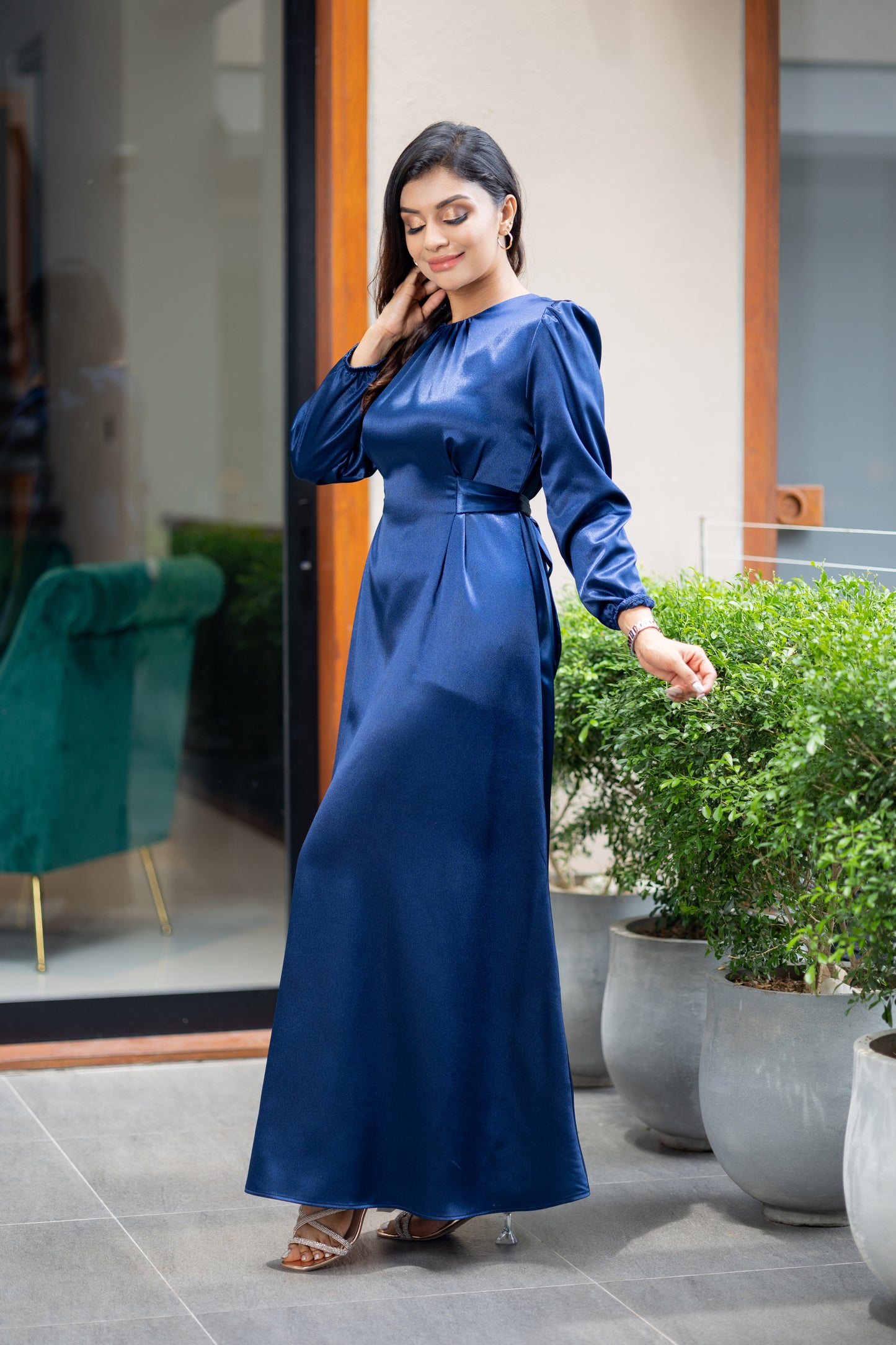 Midnight Blue Tie-waist maxi