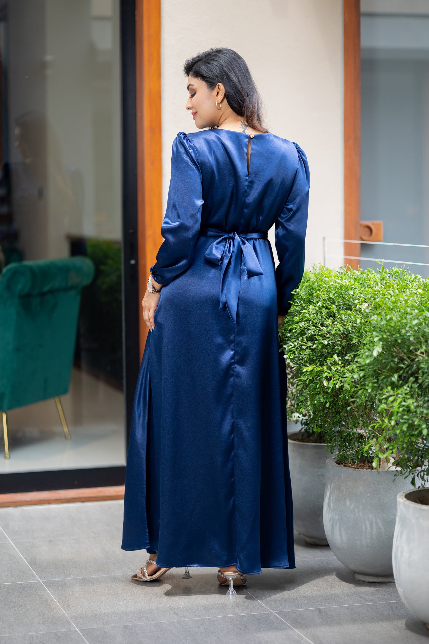 Midnight Blue Tie-waist maxi