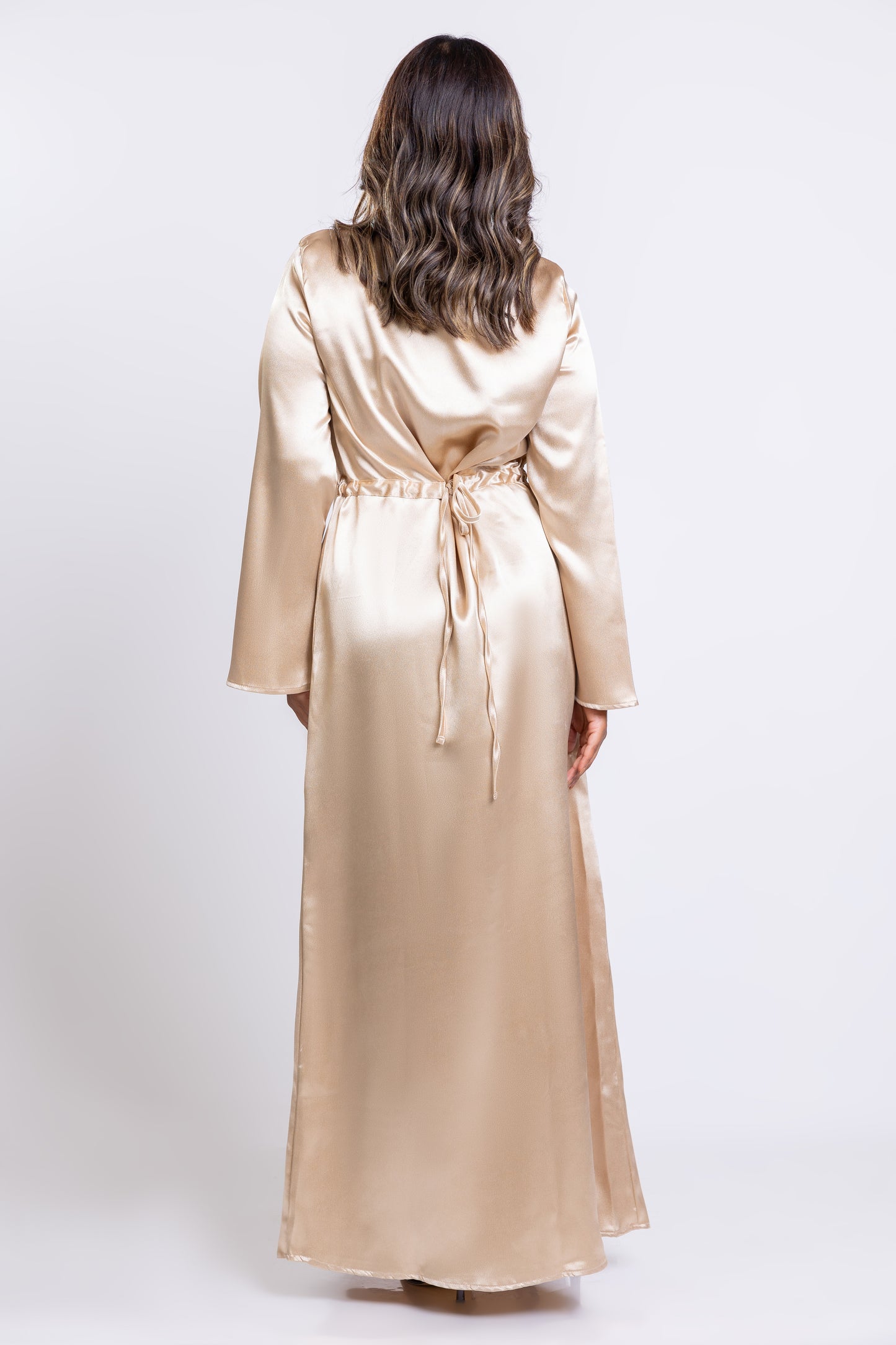 Gold Satin Dart-Maxi