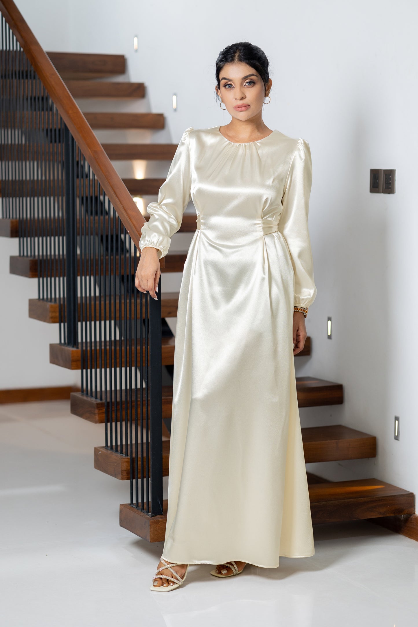 Ivory Tie-waist maxi