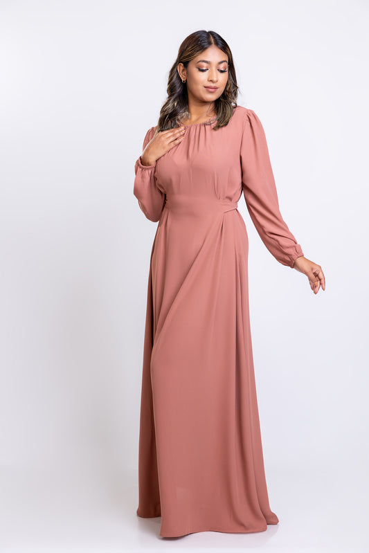 Pink Georgette Tie-waist maxi