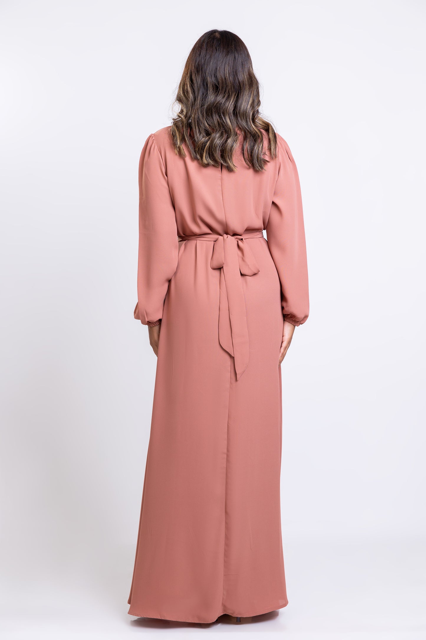 Pink Georgette Tie-waist maxi