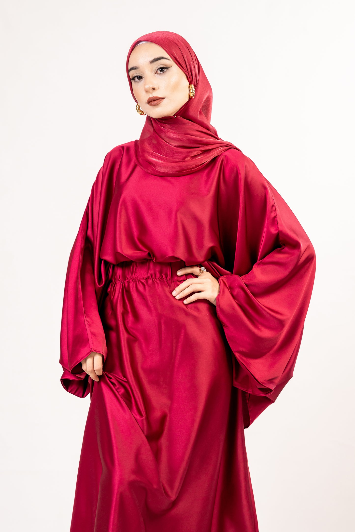 2 piece Deep Red blouse and skirt set