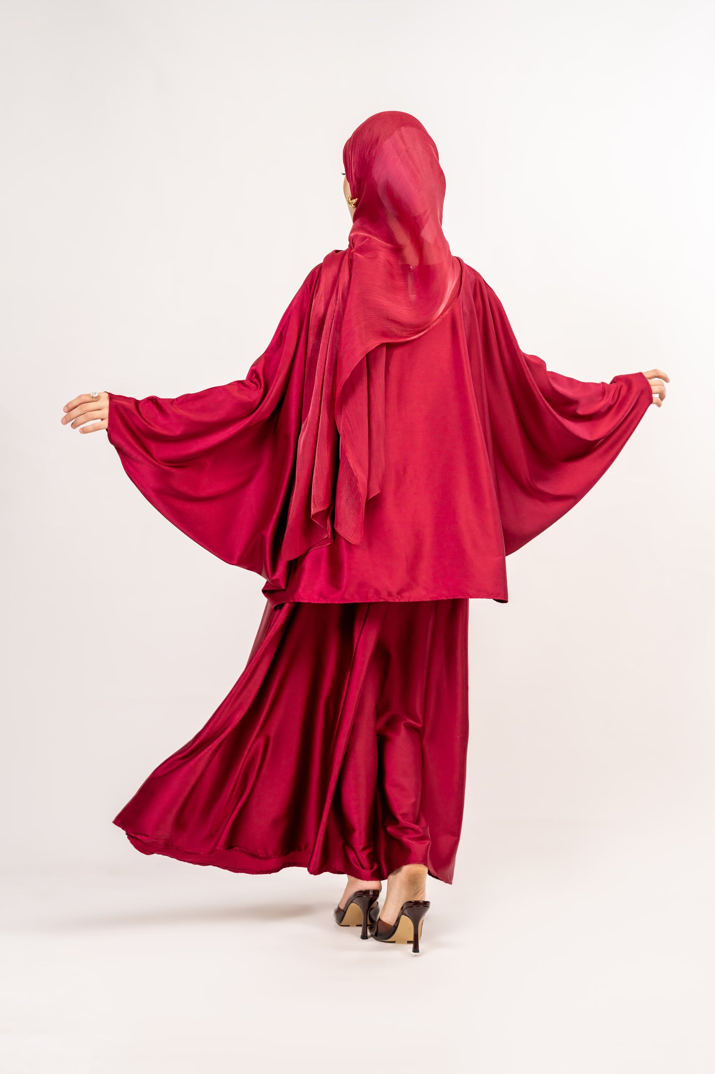 2 piece Deep Red blouse and skirt set