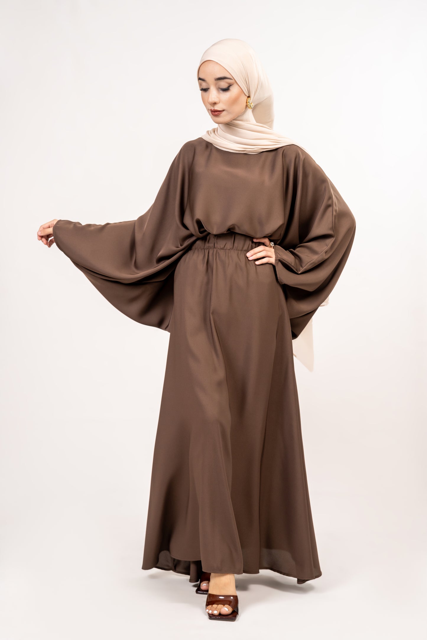 2 piece Coffee blouse and skirt set