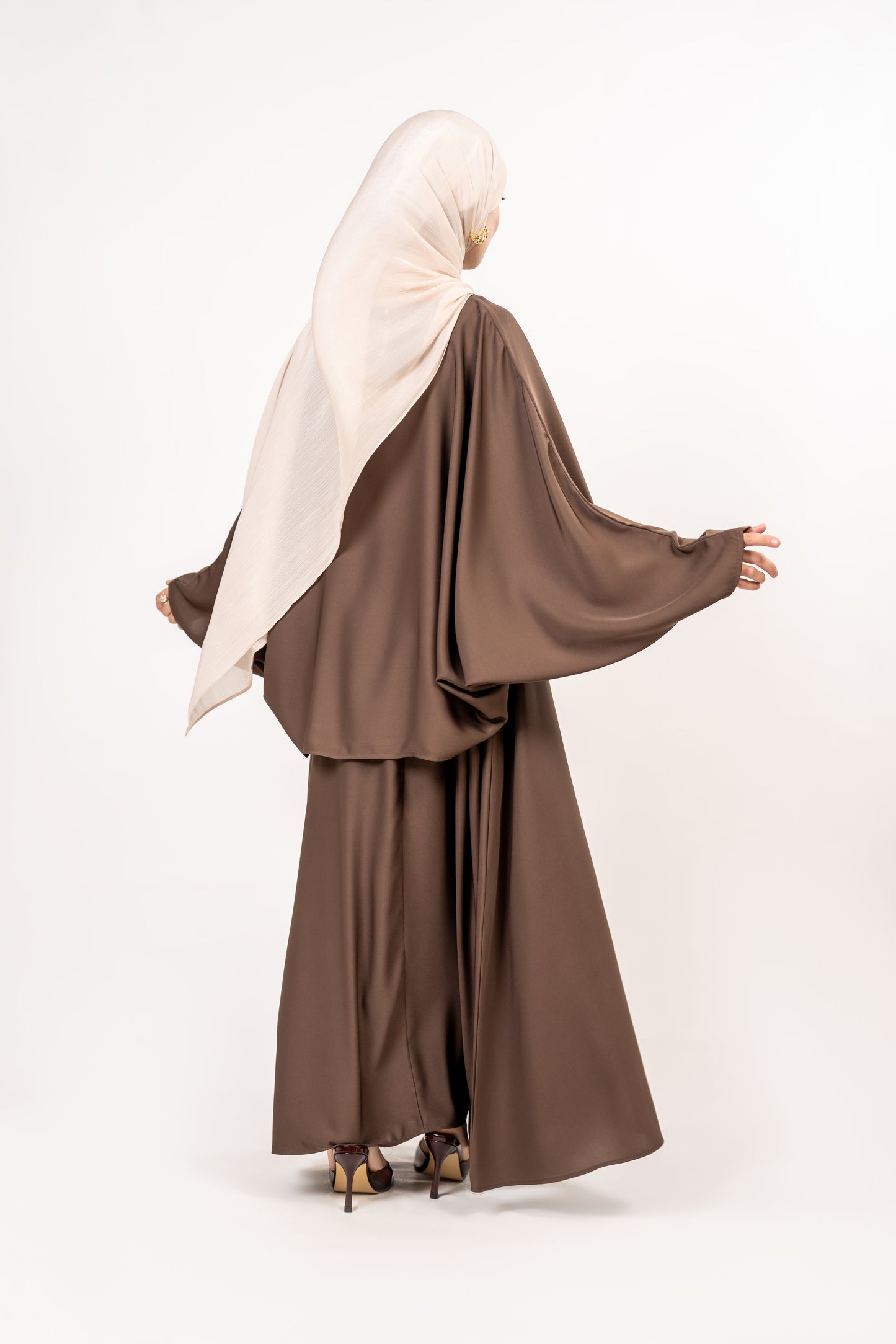 2 piece Coffee blouse and skirt set