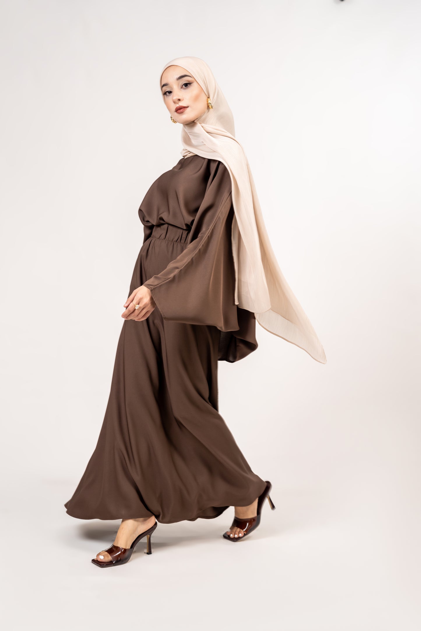 2 piece Coffee blouse and skirt set