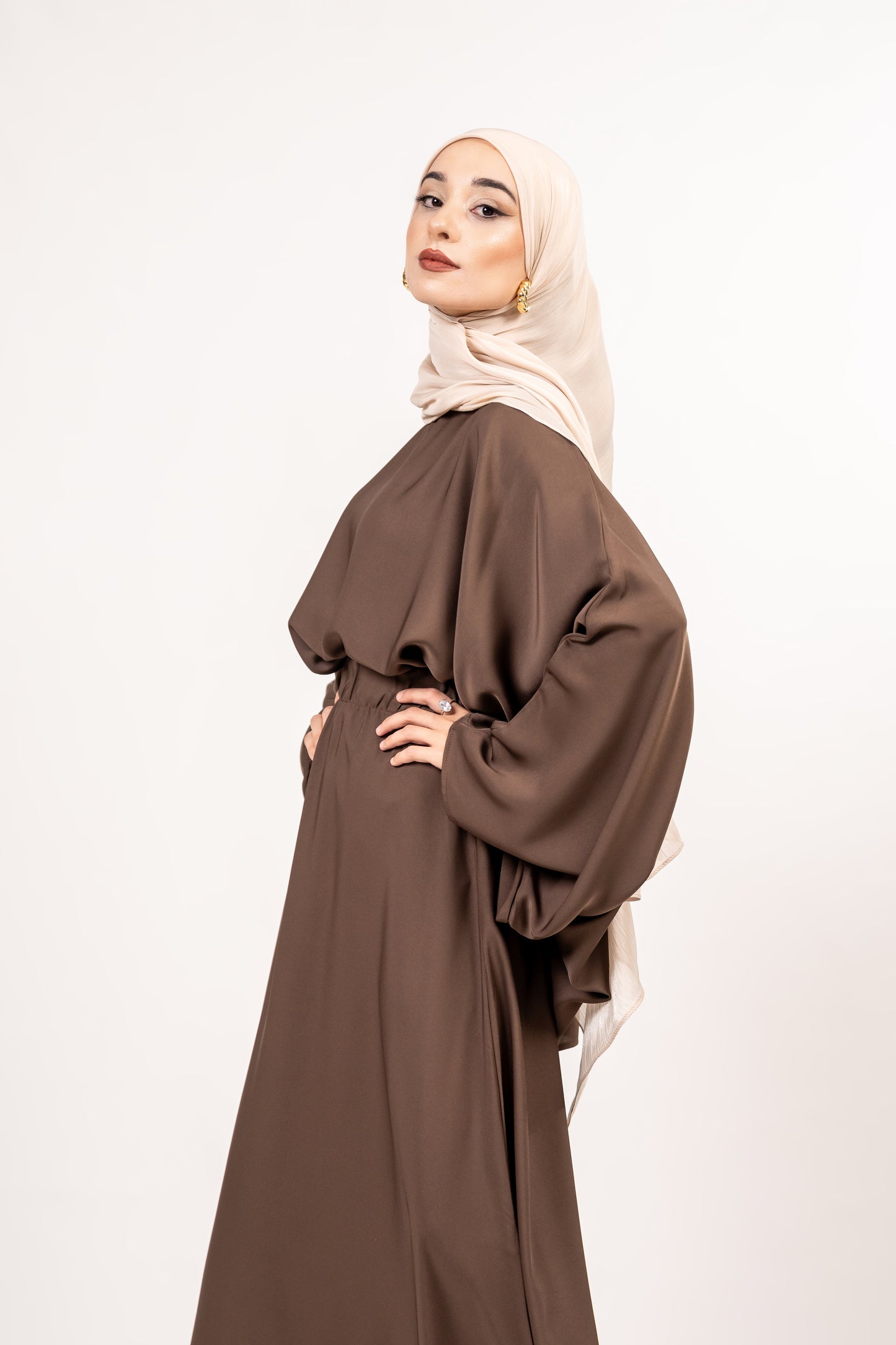 2 piece Coffee blouse and skirt set