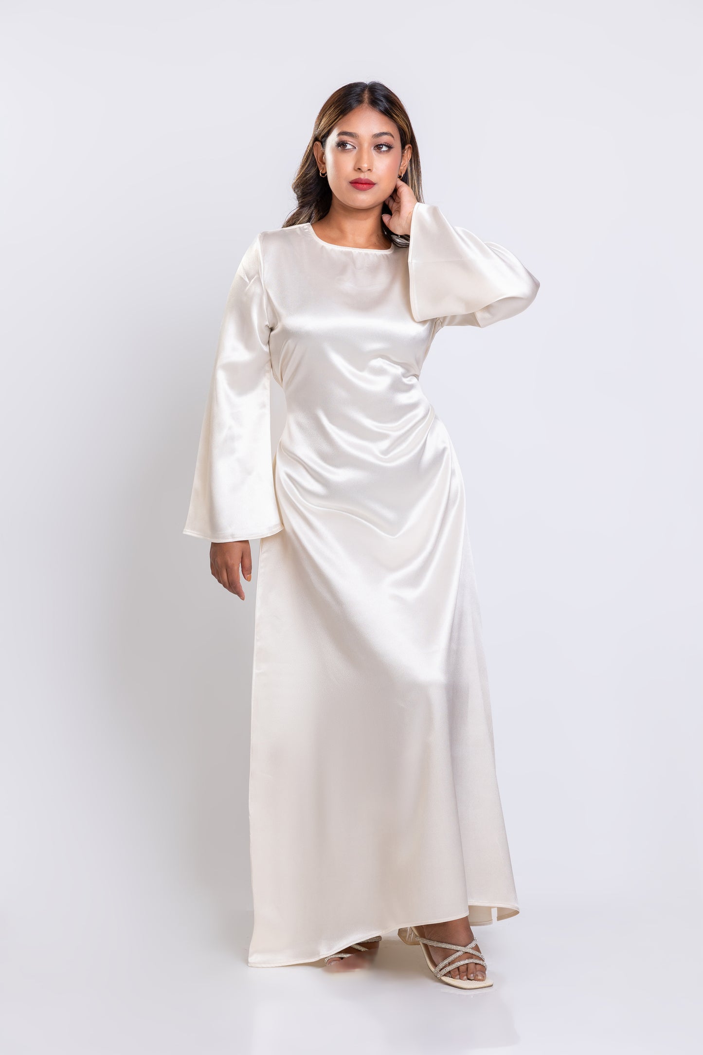 Ivory Umbrella-flared maxi